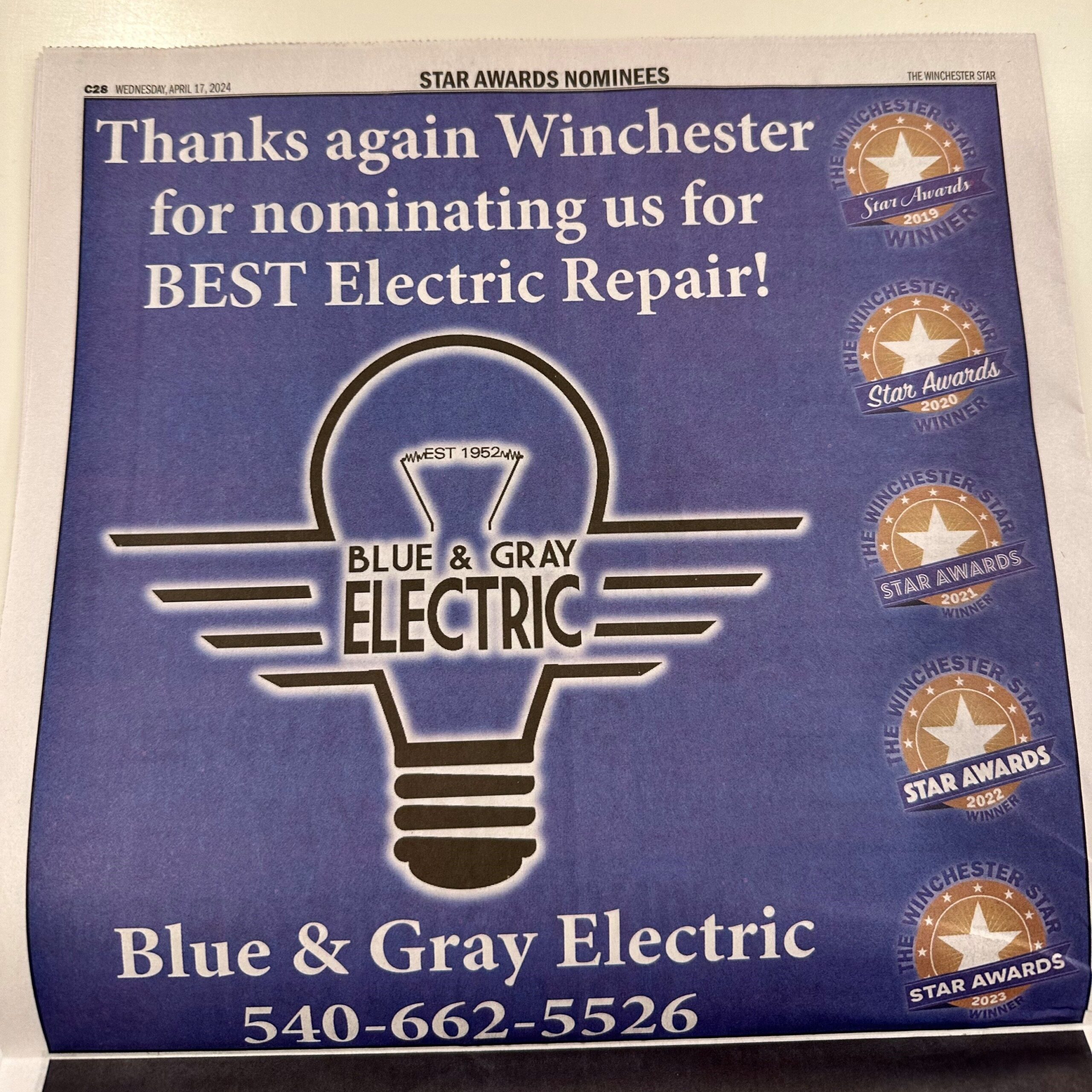 Blue & Gray Electric: Celebrating Five Years as Winchester’s Best